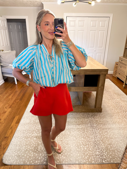 Minimalist Skort- Red
