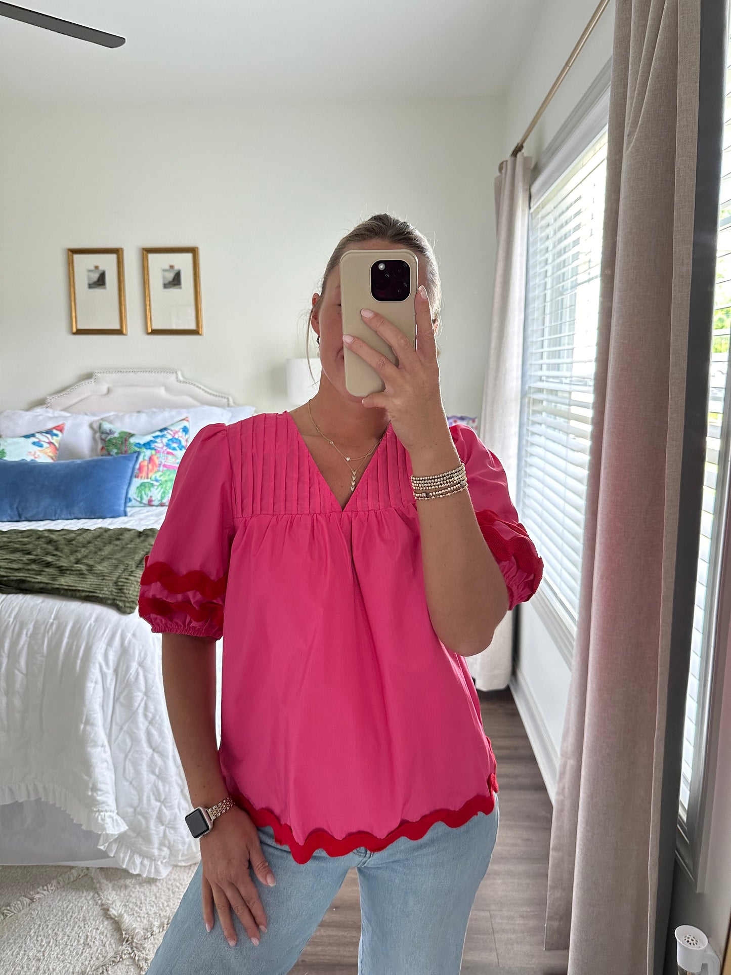 Linley Top- Pink/Red