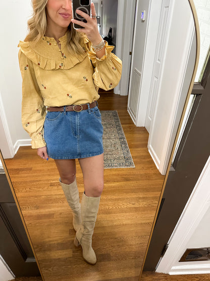 Eloise Top- Ash Mustard