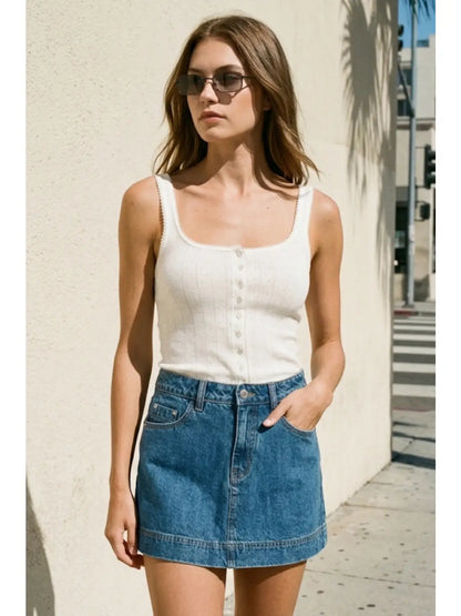 Classic Denim Mini Skort