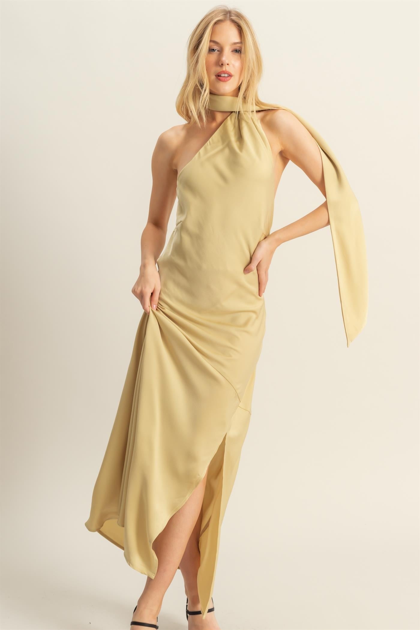 Harley Satin Maxi- Matcha