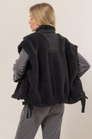 Oversized Sherpa Vest- Black