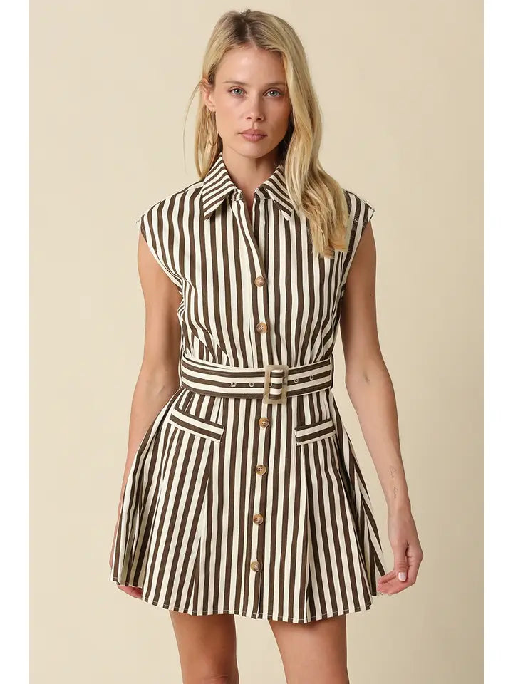 Mia Mini Dress- Brown