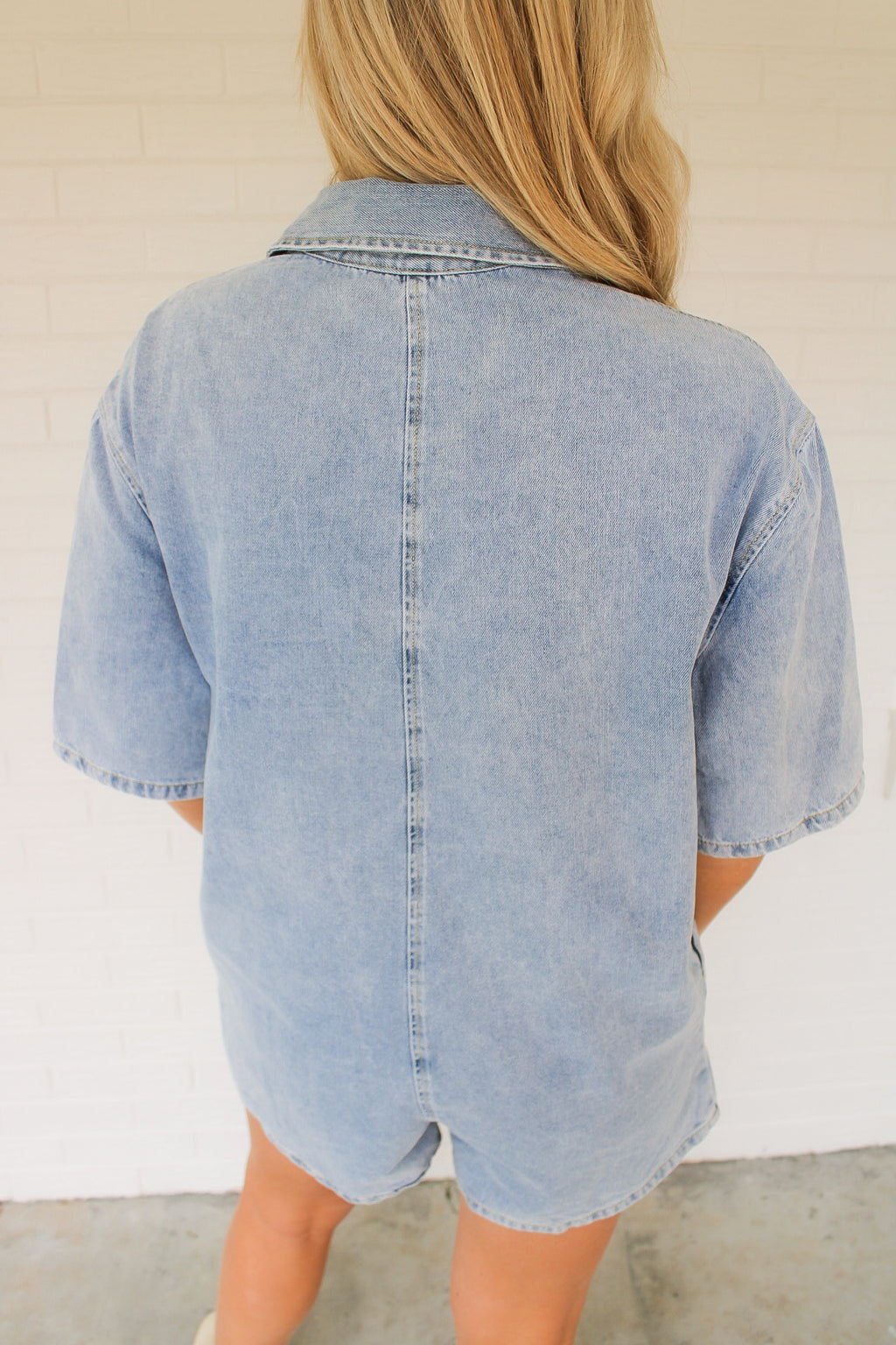 Leaanne Denim Romper- Light