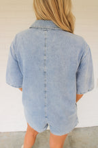 Leaanne Denim Romper- Light