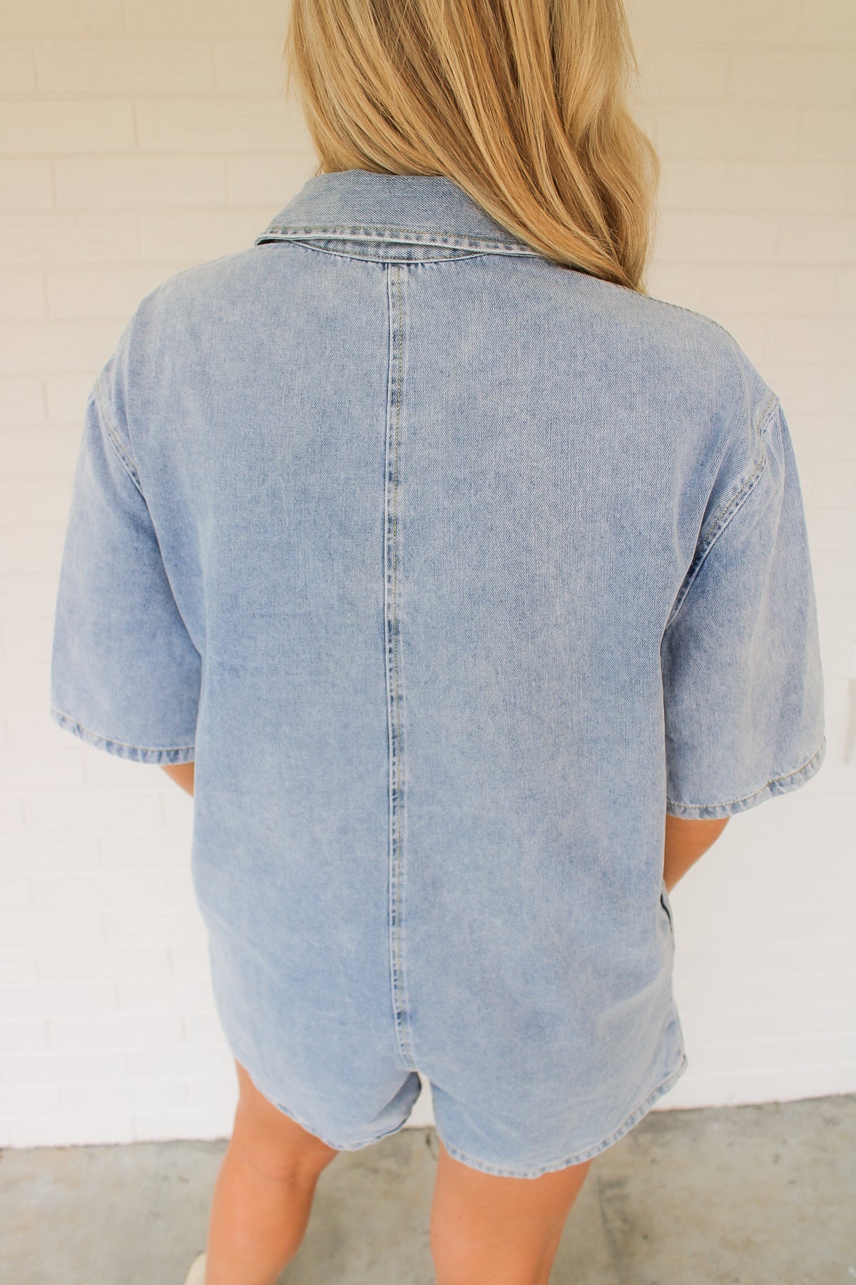 Leaanne Denim Romper- Light