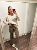 Heather Cable Knit Sweater- Oat