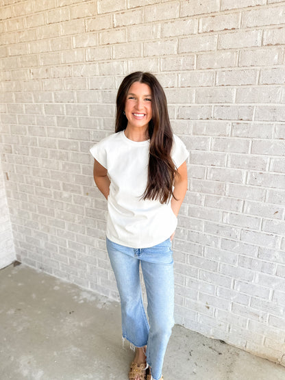 Side Tuck Tee- White