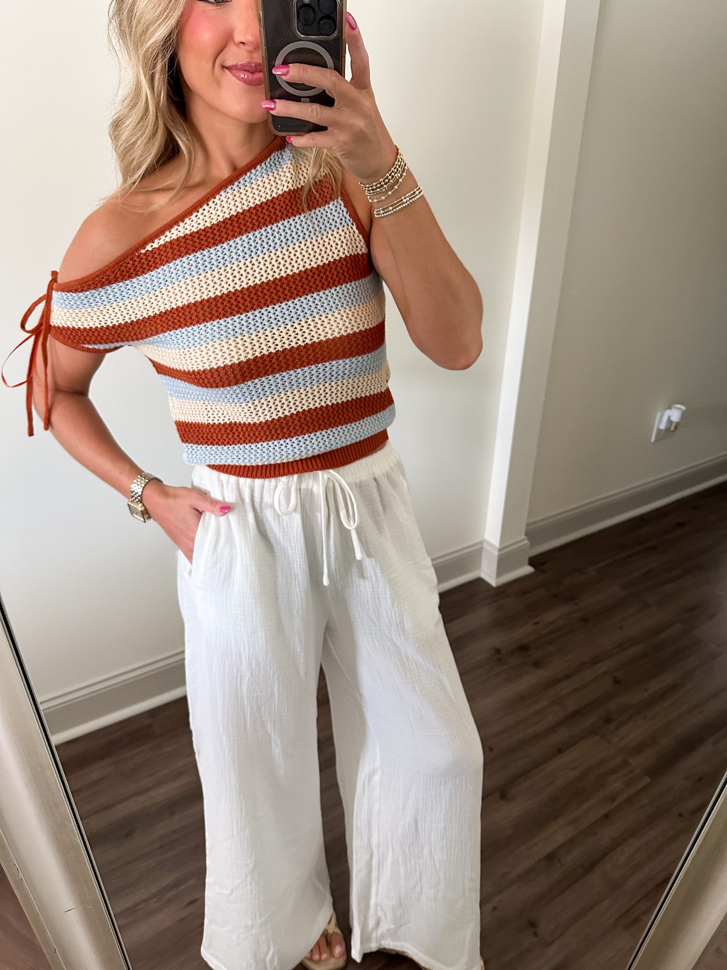 Lagoon Knit Top- Brown/Multi