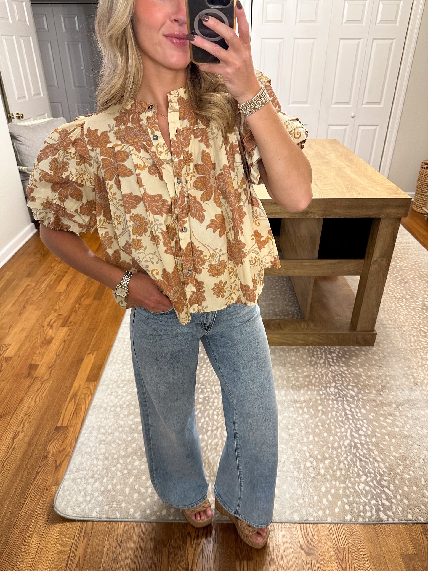 Pia Floral Puff Sleeve Blouse