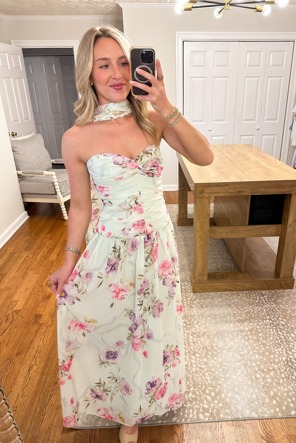 Mint Floral Maxi Dress