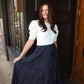 Crinkled Maxi Skirt- Navy