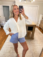 Stripe Boxer Shorts- Light Blue