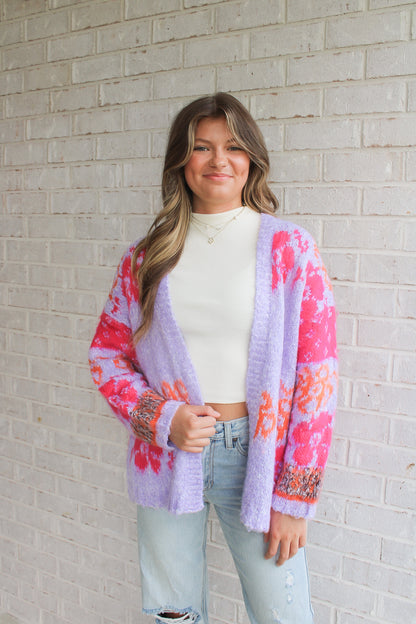 Oversized Floral Cardigan