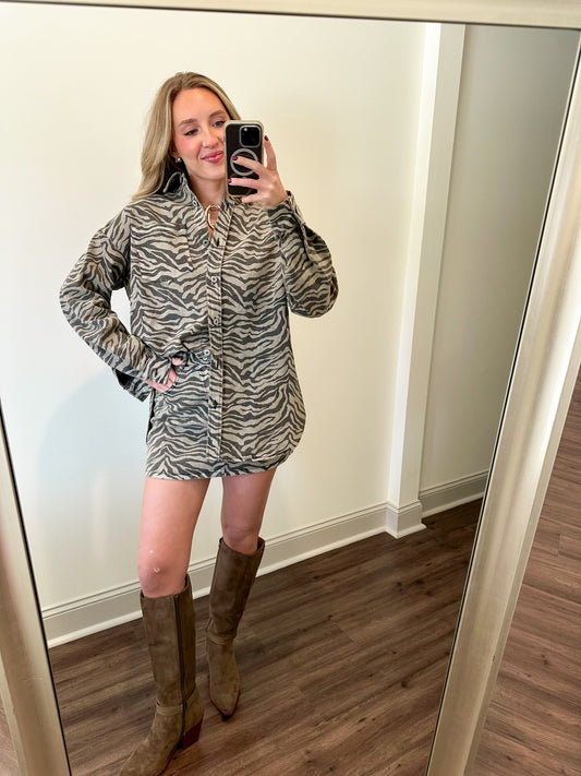 Amari Zebra Mini Skirt Set