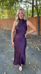 Clarisse Midi Dress- Plum