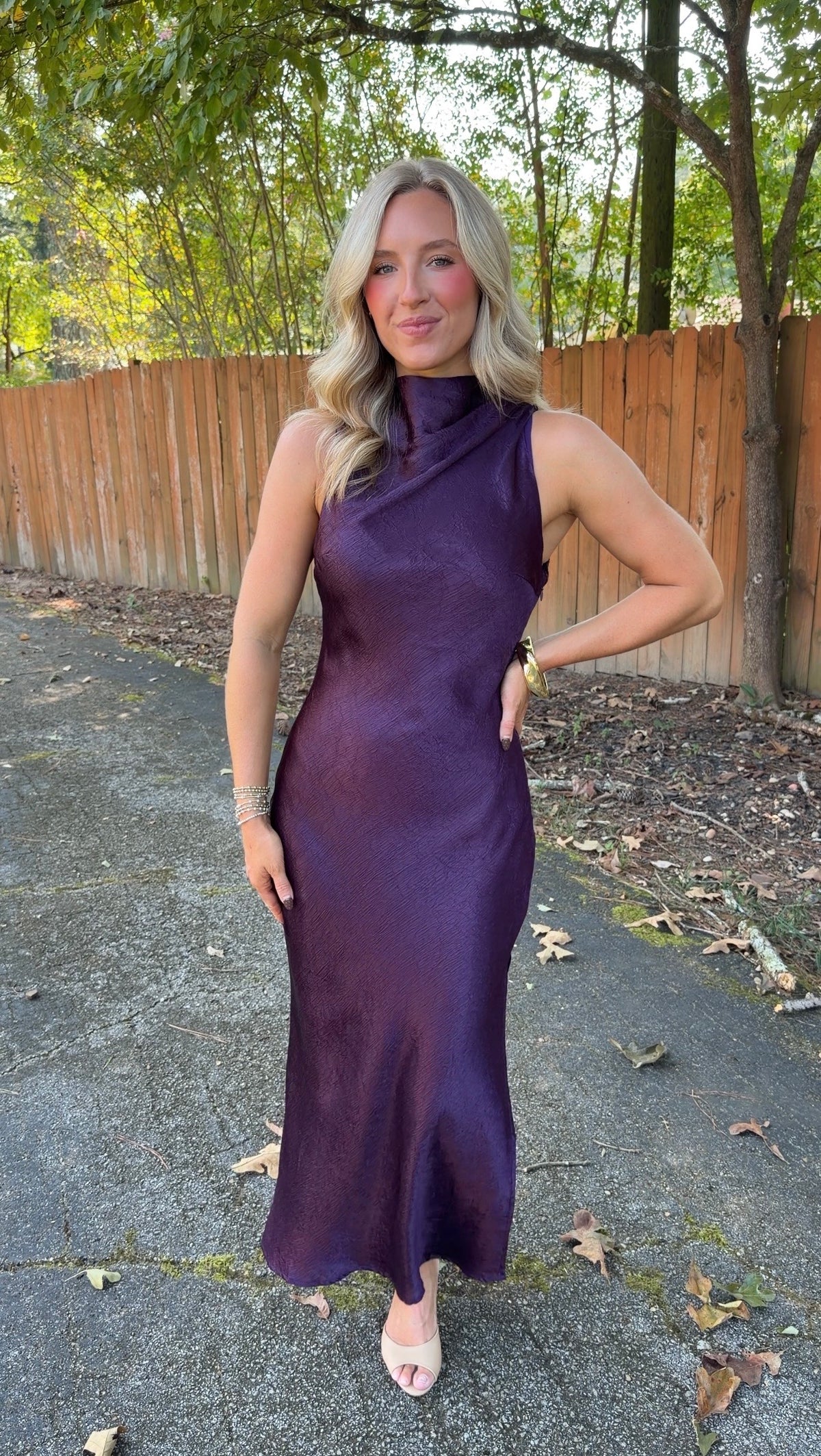 Clarisse Midi Dress- Plum