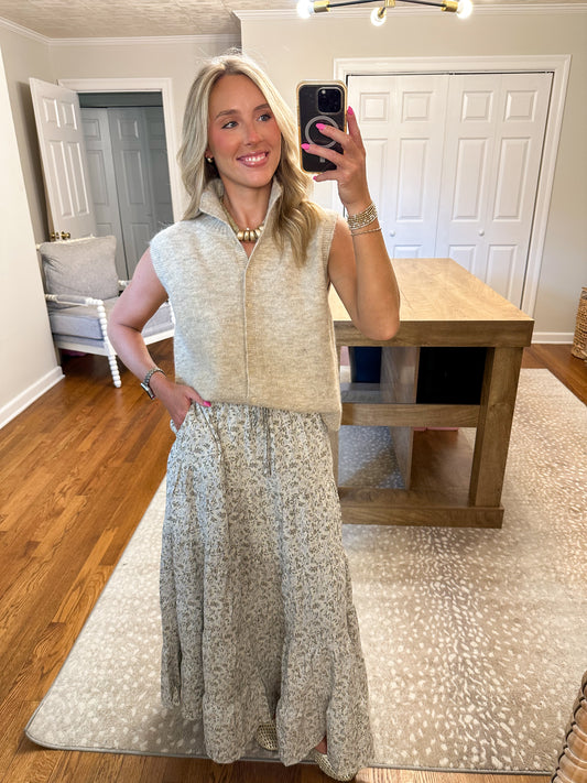 Mara Sweater Vest- Taupe