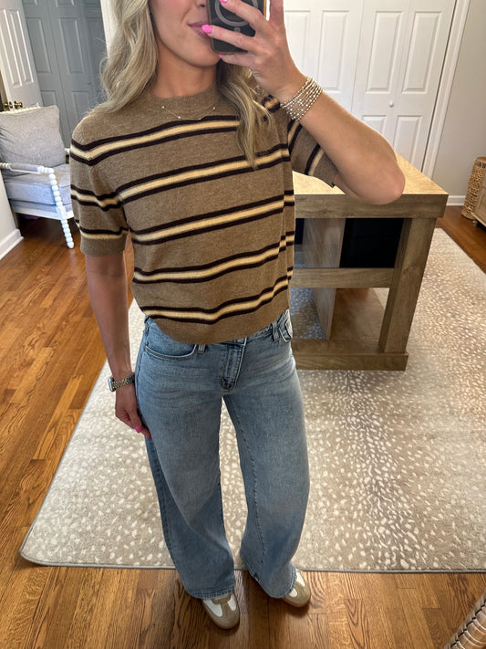 Patricia Striped Sweater- Latte