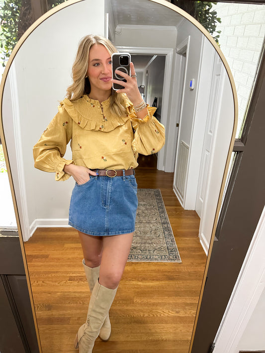 Eloise Top- Ash Mustard