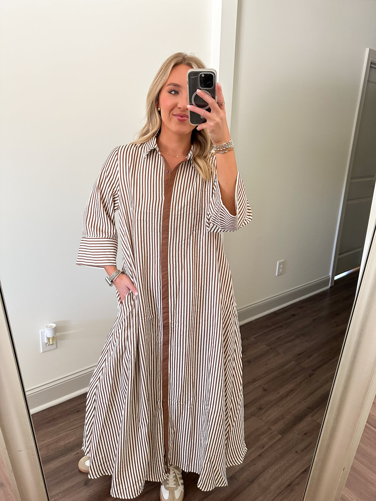 Luca Maxi Dress- Caramel Stripe
