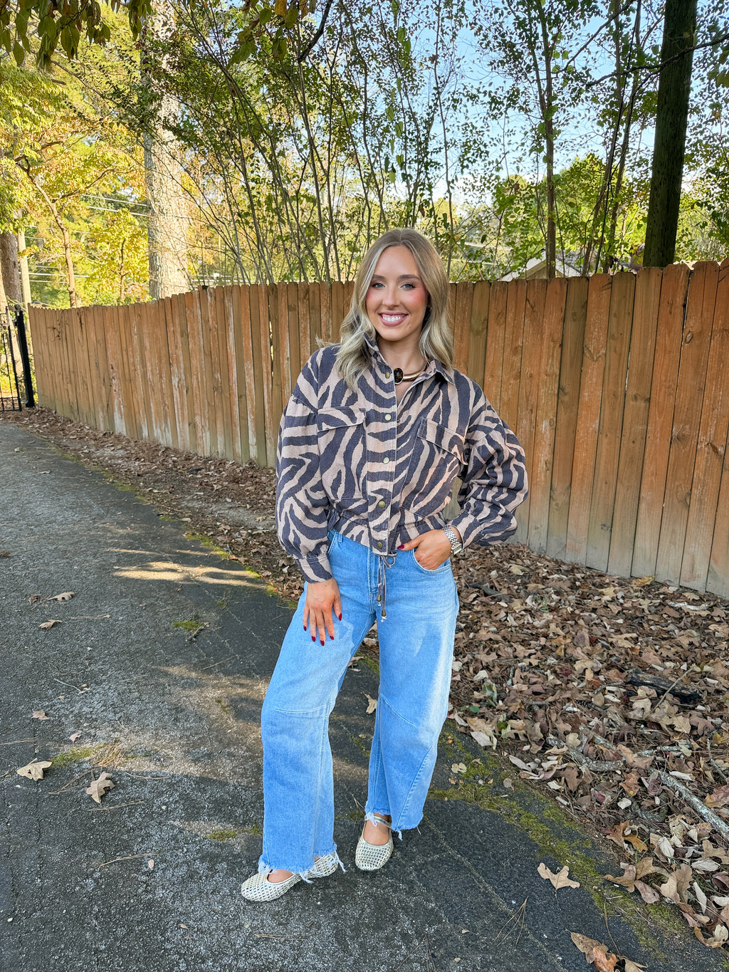 PRE-ORDER Ships 10/30 Zebra Oversized Utility Jacket- Black