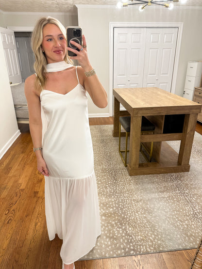 Olive Maxi Dress- White