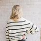 Stripe Pattern Collar Sweater- Cream/Black