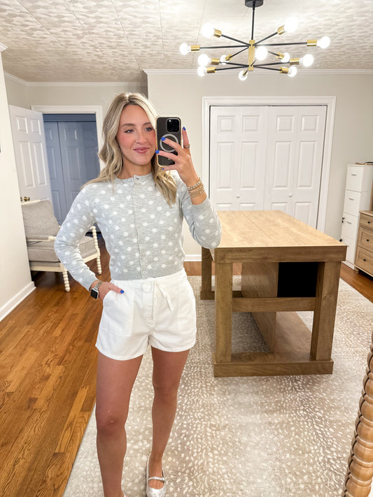 Callie Polka Dot Cropped Cardigan
