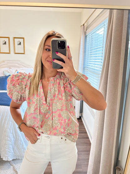Liza Pink Floral Top
