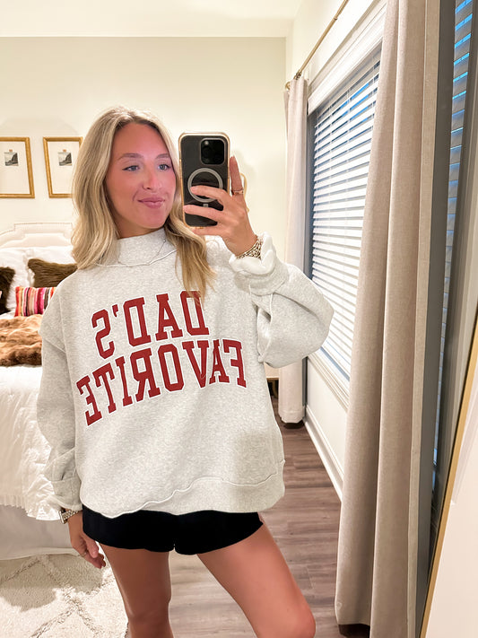 Reversible Mock-Neck Sweatshirt- Grey