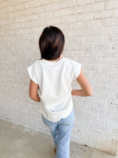 Side Tuck Tee- White