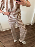 Easy Days Stripe Pants- Brown