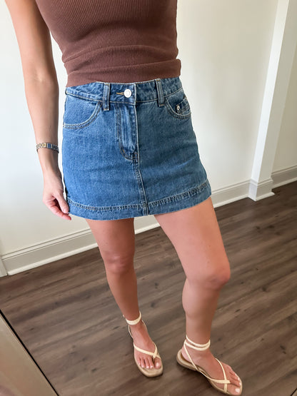 Classic Denim Mini Skort