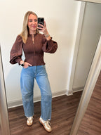 Presley Zip Top- Espresso