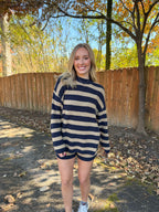 Claire Stripe Set- Navy/Khaki