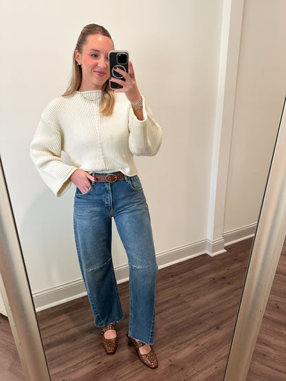 Ribbed Sweater- Cream