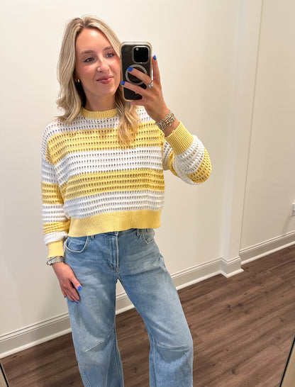 Sadie Mesh Stripe Knit Sweater
