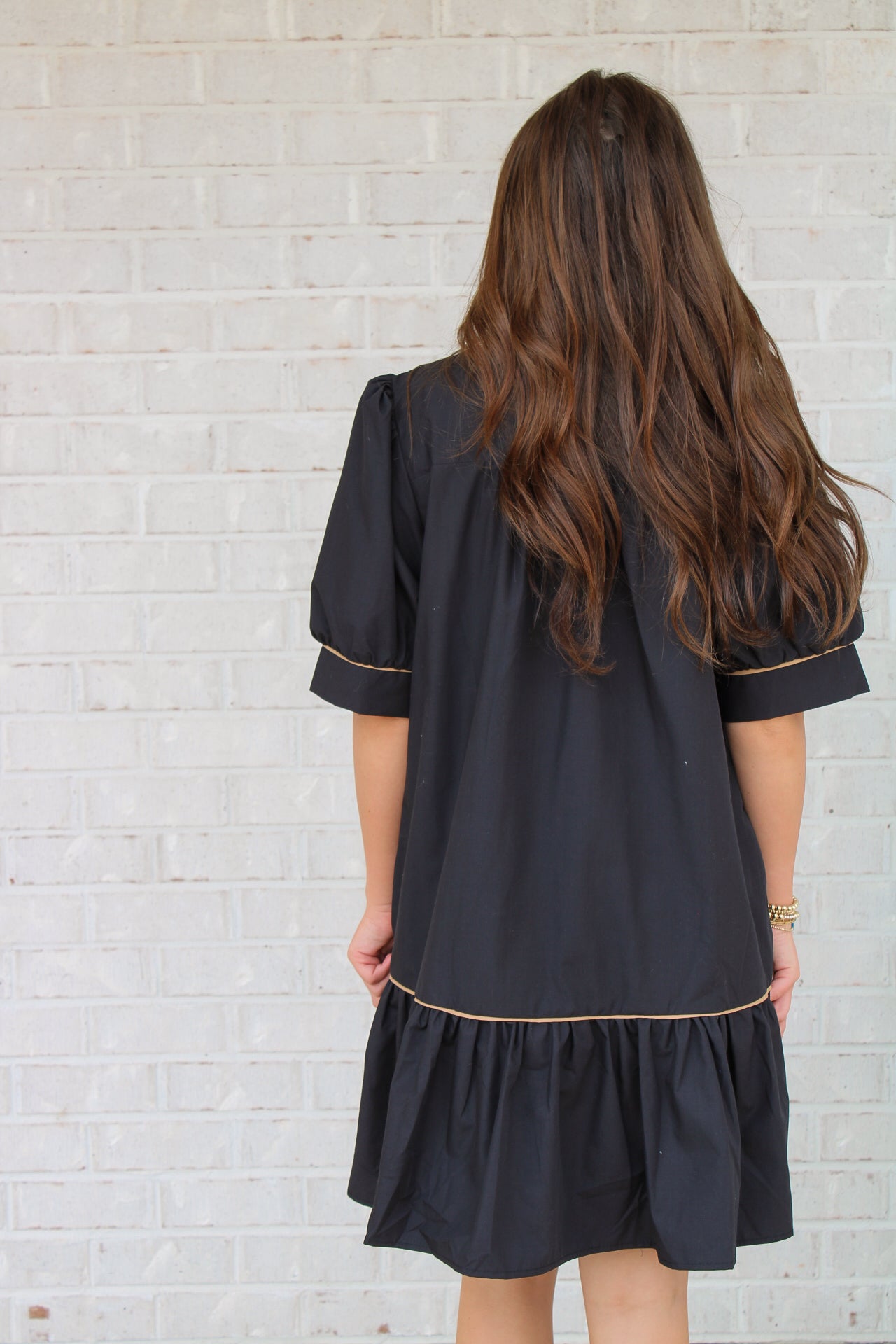 Neely Dress- Black/Tan