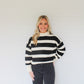 Amelia Strip Sweater- Cream/Black