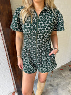 Twill Romper- Green
