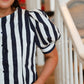 Callie Stripe Top- Navy/White
