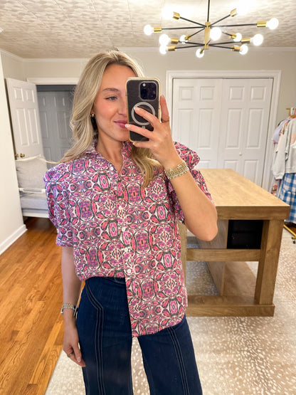 Caitlyn Top- Pink Multi