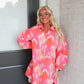 Tie Dye Shirt Dress- Pink/Orange