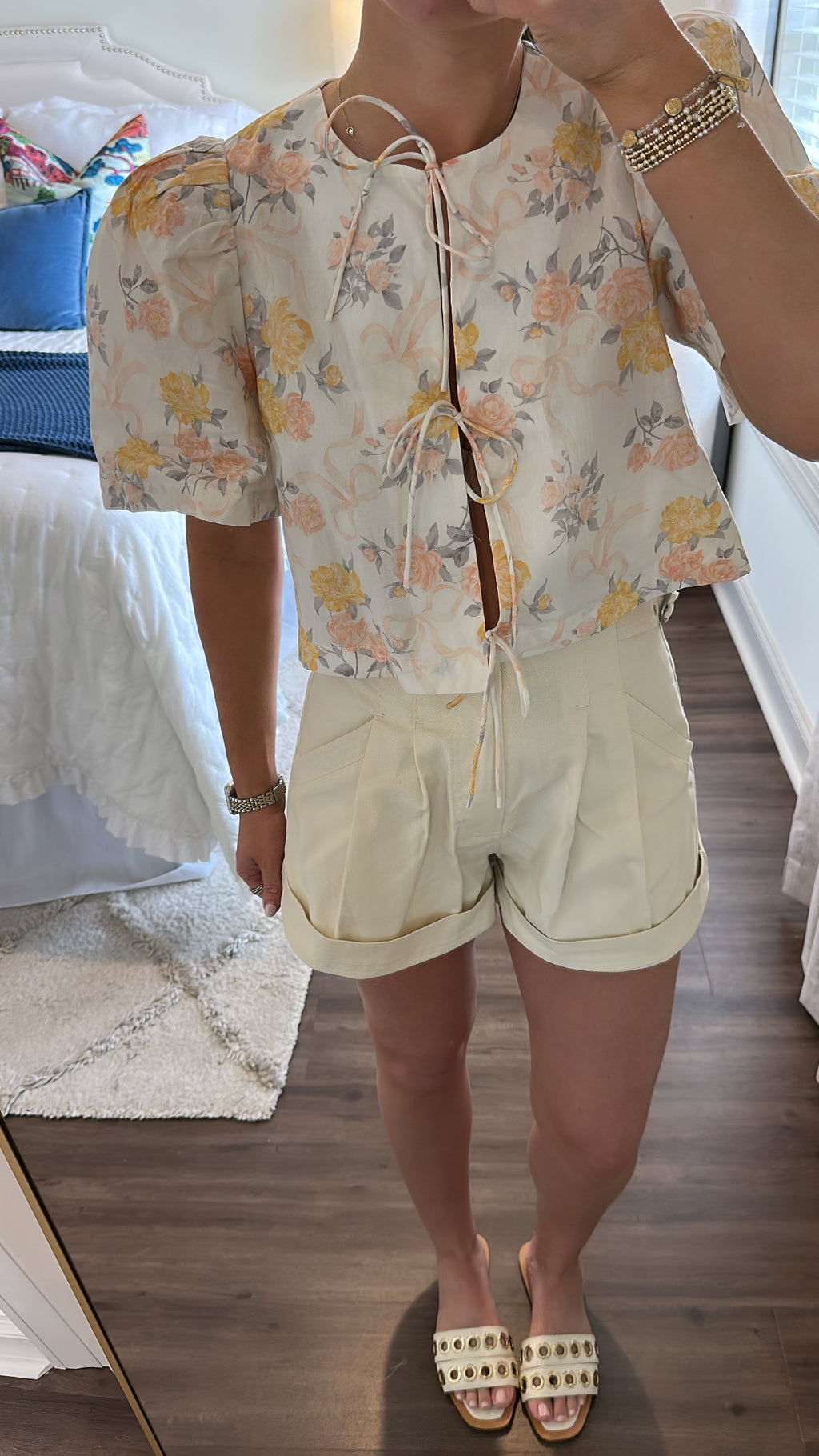 Poppy Shorts- Ecru