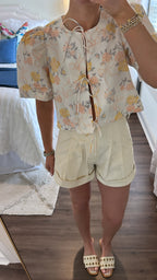Poppy Shorts- Ecru