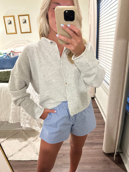 Button Up Cardigan- Grey
