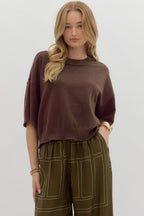 Miller Sweater Top- Brown