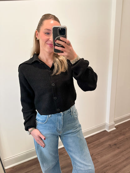 Sailor Collared Sweater- Black