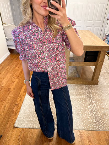 Caitlyn Top- Pink Multi